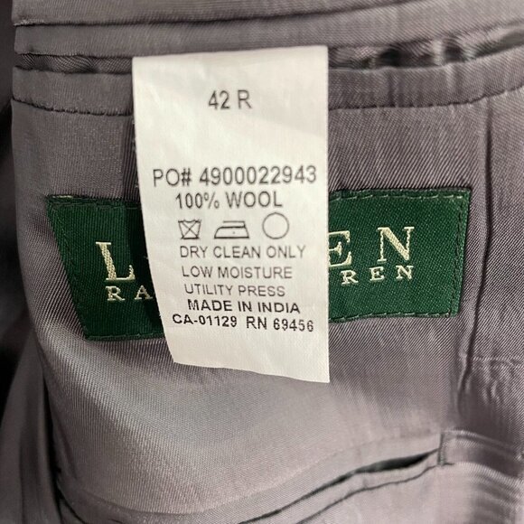 Lauren Ralph Lauren Sport Coat Mens 42R Stripe Gray Blazer Suit Jacket 100% Wool - Picture 11 of 11